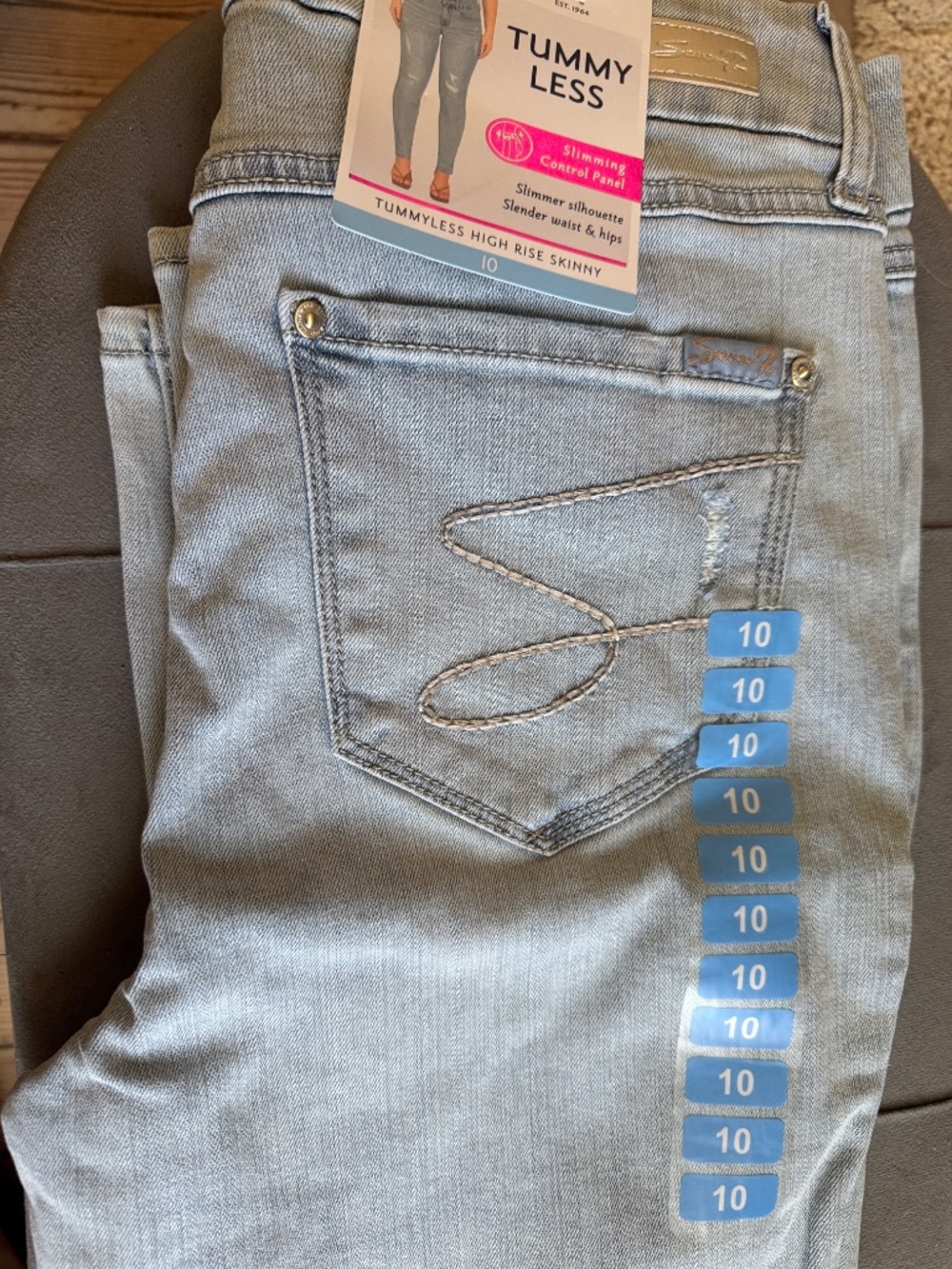 Seven7 TummyLess High Rise Skinny 10 - Picture 5 of 9